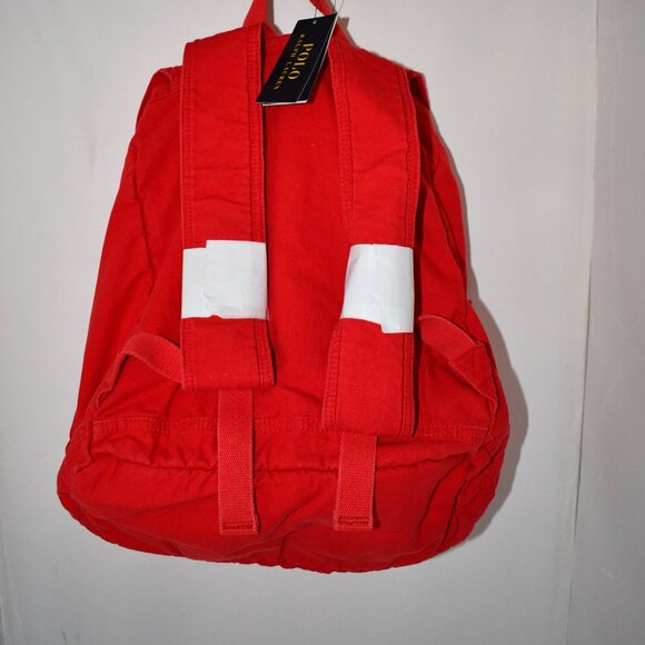 Men's Flap-Top Canvas Backpack in Red #405967597004 NWT - Picture 3 of 5